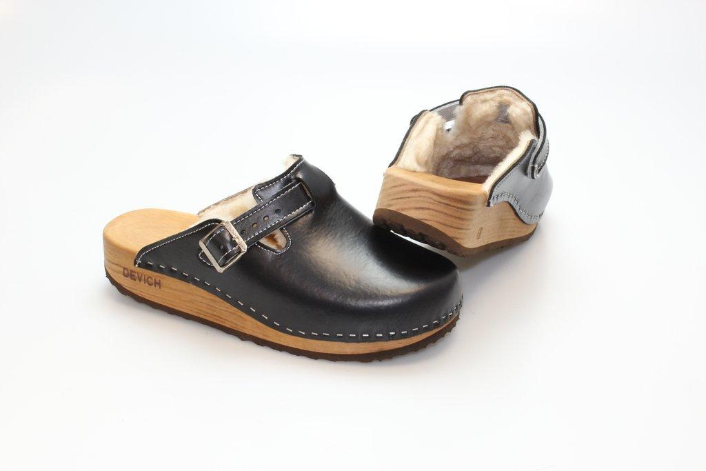 Clogs mit Keilsohle in Leder gefüttert