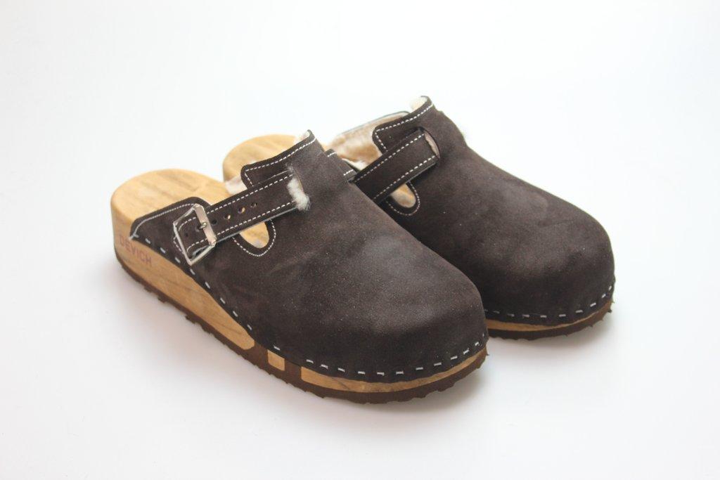 Bewegliche Clogs mit Keilsohle in Leder gefüttert-39-bv