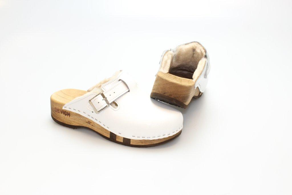 Bewegliche Damenclogs in Leder gefüttert