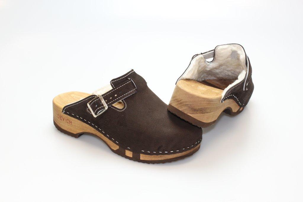 flexible Clogs mit Absatz in Leder gefüttert
