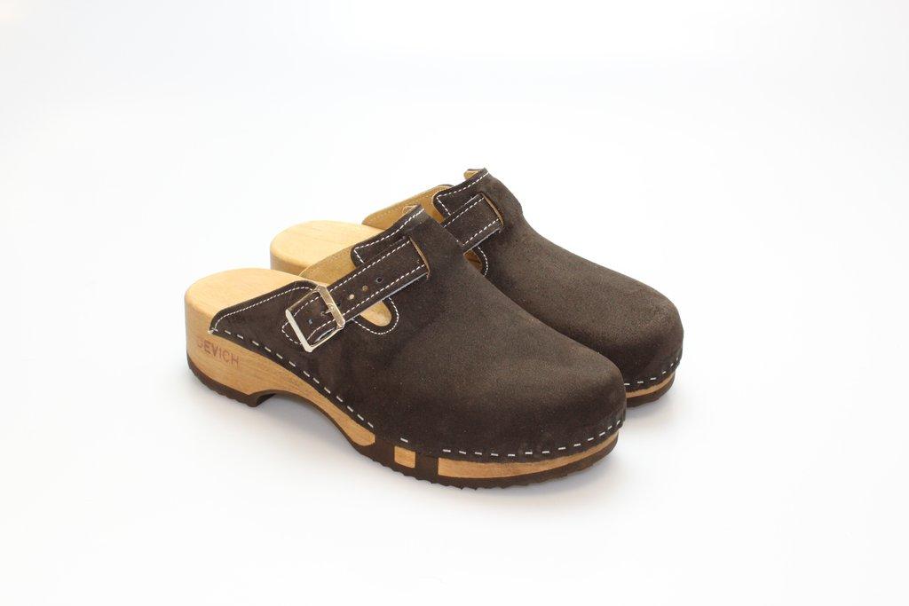 flexible Clogs mit Absatz in Leder