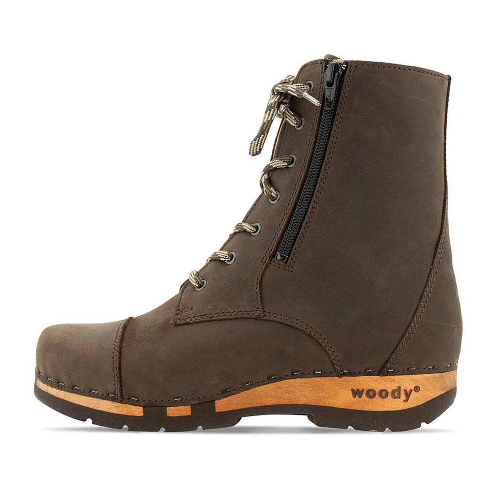 Herta Damen Clog Stiefelette woody® - Caffe / 36