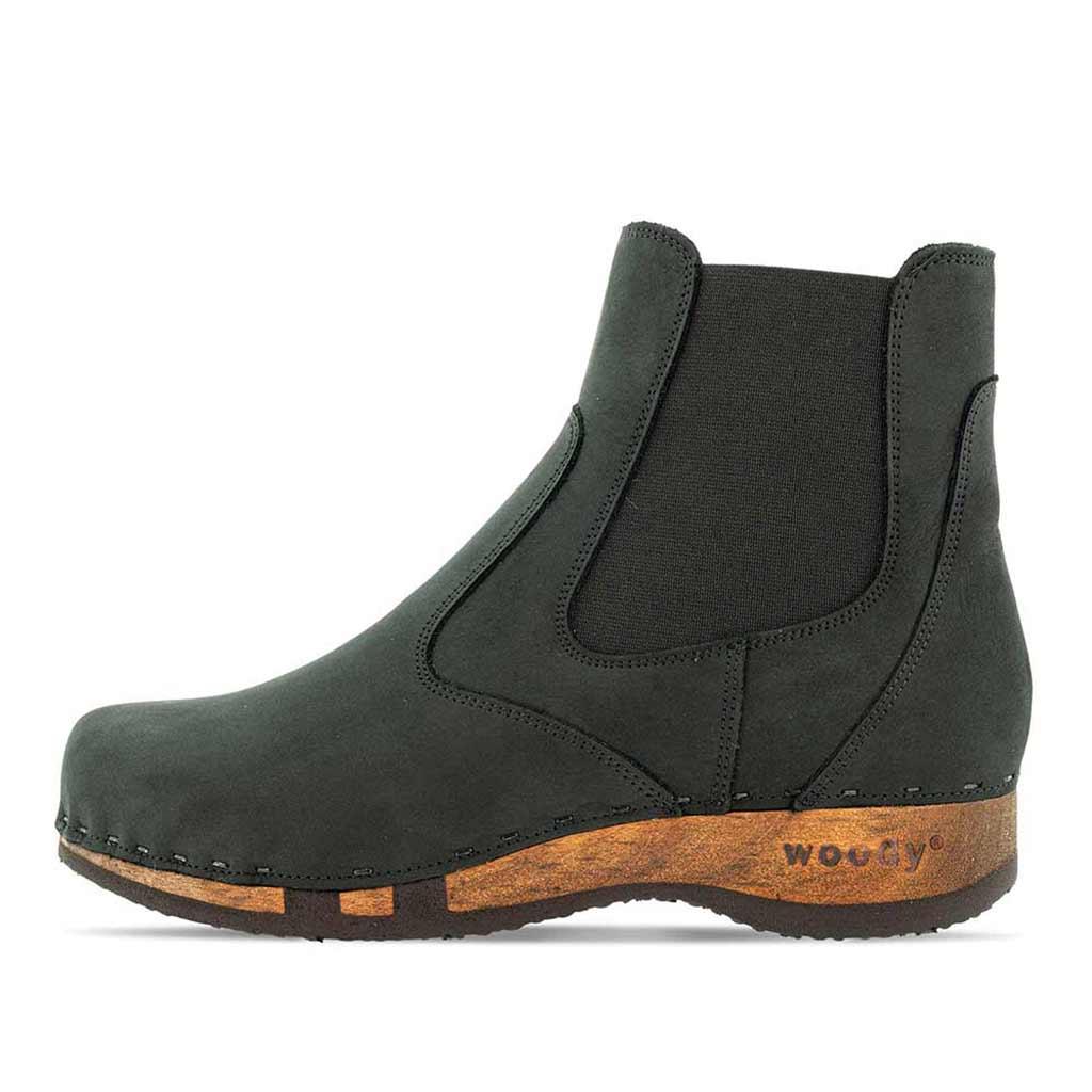 Jutta Damen Clog Stiefelette woody® - Nero / 36