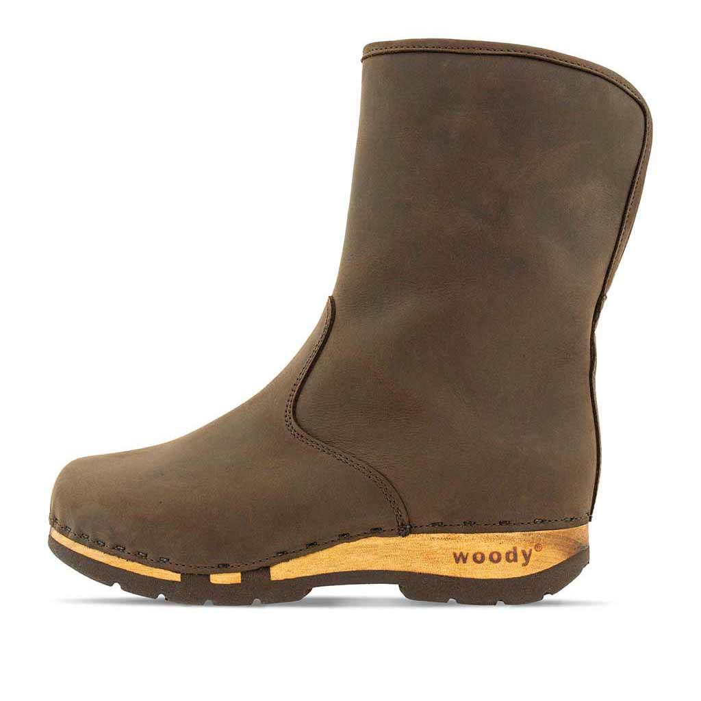 Ulli Damen Clog Schlupfstiefel woody® - Caffe / 36