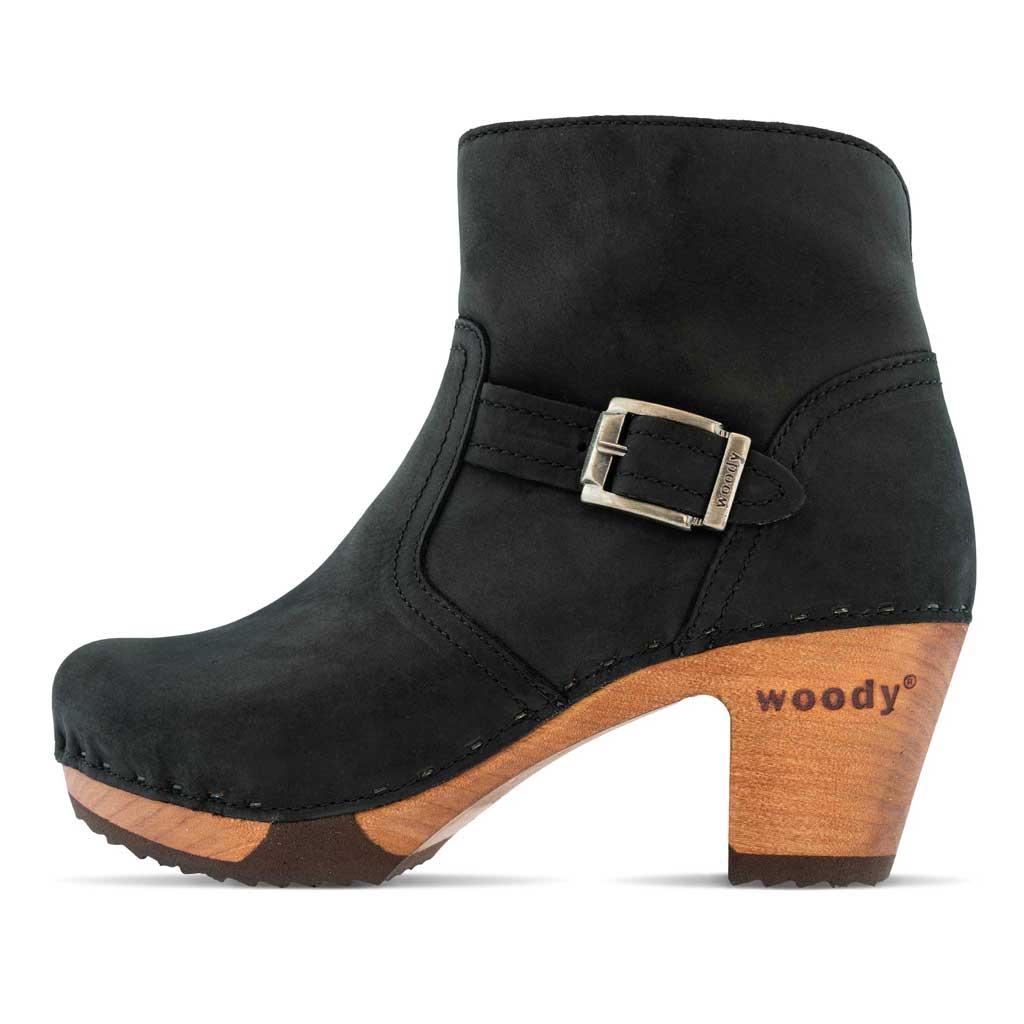 Tina Damen Clog Stiefelette woody® - Nero / 36