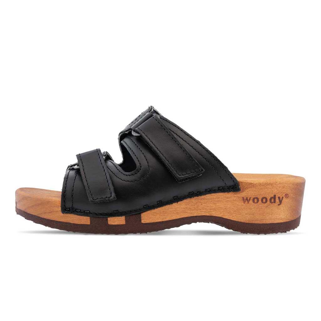 Melina Damen Clog Pantolette woody® - Schwarz / 36