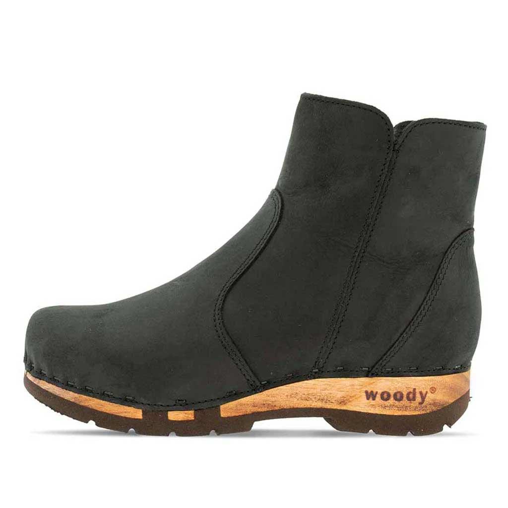 Olga Damen Clog Stiefelette woody® - Nero / 36
