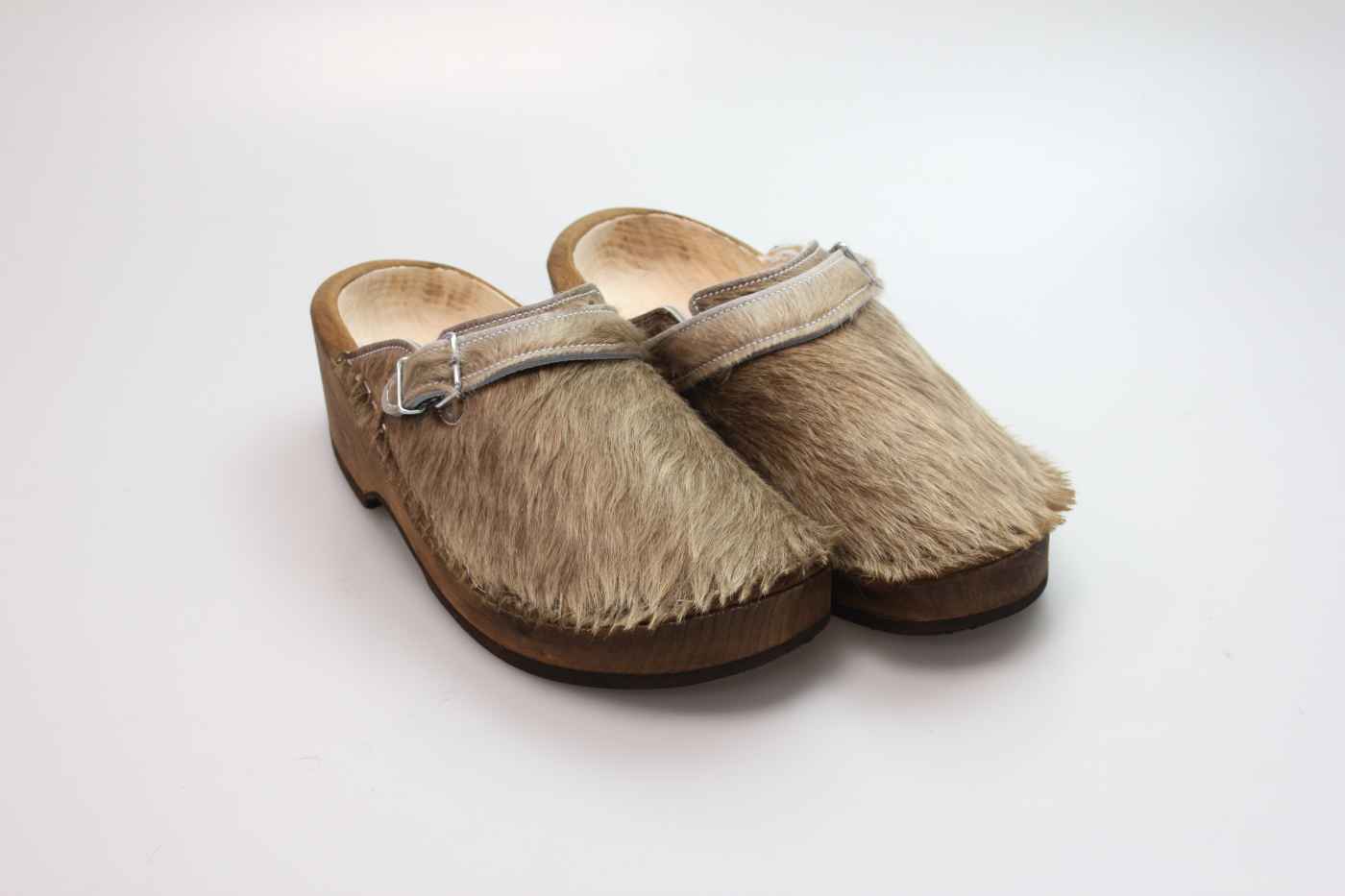 Holzschuh Mit Fell