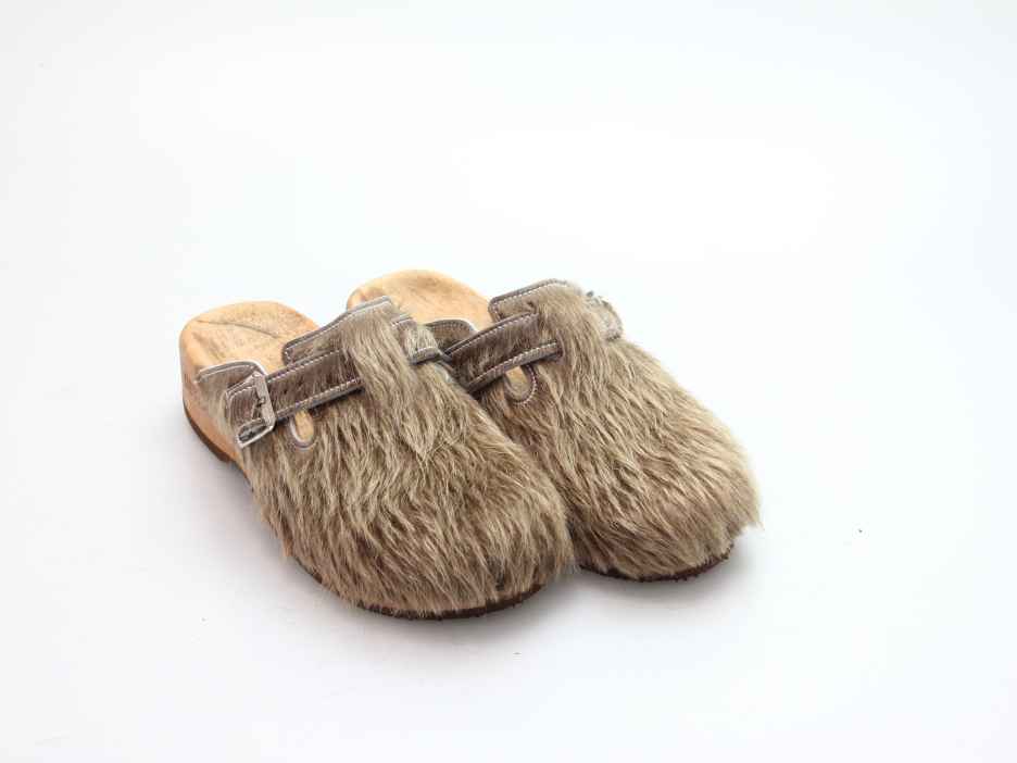 Bewegliche Clogs für Damen in Fell