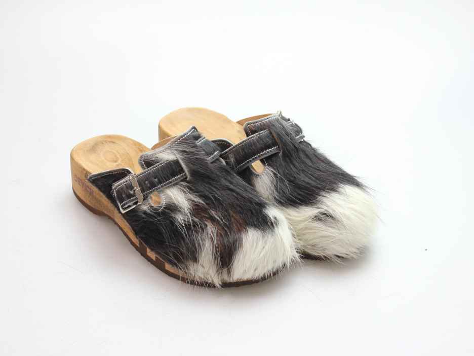 Bewegliche Clogs für Damen in Fell