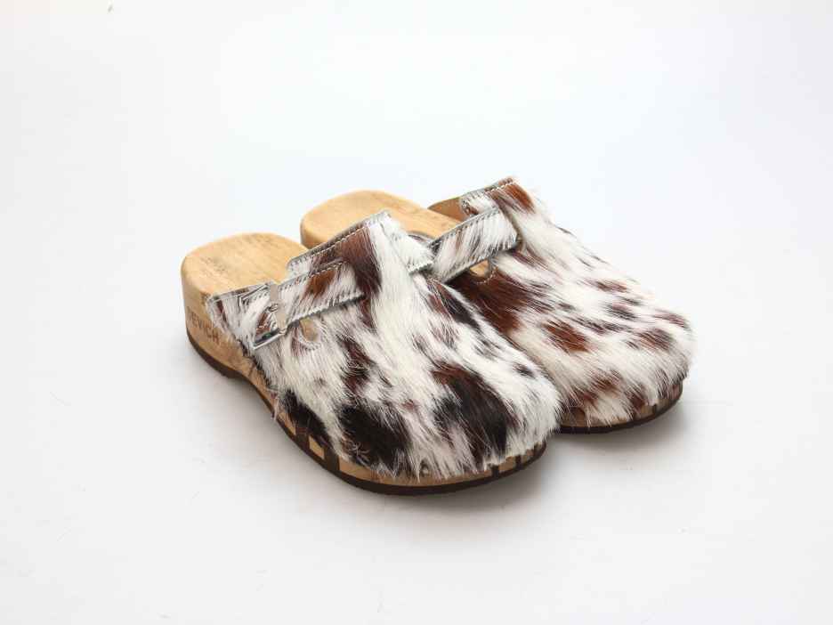 Bewegliche Clogs für Damen in Fell