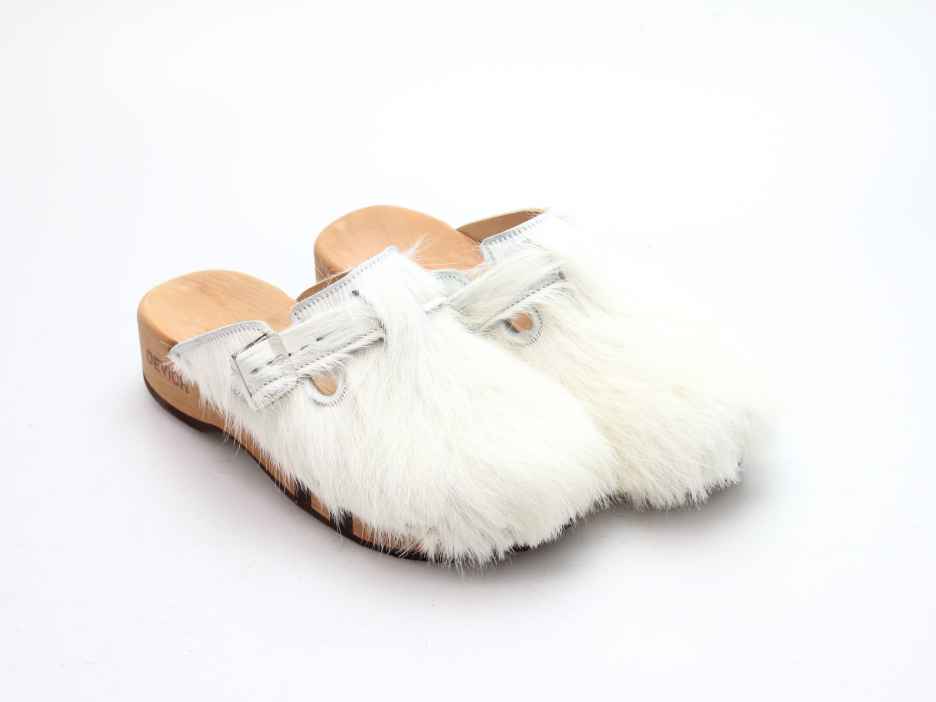 Bewegliche Clogs für Damen in Fell